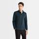Biyinlefen lightweight technical fabric, autumn style men's comfortable, skin-friendly, soft, elastic and easy-care long-sleeved POLO shirt 95 deep lake blue L