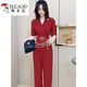 Woodpecker Internet Celebrity Fashion Jumpsuit für Frauen 2025 Sommer neuer schwarzer V-Ausschnitt Puffhülle Slimming-Jumpsuit WH2601# Black [Version] M Vorschlag 95-105Jin [Jin ist gleich 0,5 kg]