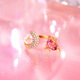 Meluxe 18K Gold Color Girl Ring Turmaline Ring Diamond Style Geburtstagsgeschenk für Freundin [R15780] Turmalin ungefähr 60 Minuten