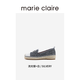 MARIE CLAIRE闪闪渔夫鞋25春软底坡跟亮片时髦单鞋659-11167 流光银+白659-11167 37