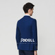 Jodoll Jodon Mulberry Silk Suit Set Top's Sexy Business Business Casual Lool Traje de lana a rayas Blue oscuro 54 A