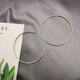 Guanpuge Fat Donglai same style pt950 platinum earrings large hoop PT950 circle big female personality platinum hoop round ear platinum plain hoop large earrings (diameter about 5 cm)