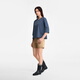 AIGLE [Nouveau produit au printemps et en été] Aigao T-shirt à manches de 7 quarts Pur Cotton Antibactérien Casual Casual Simple 7 Quarter Glopt Top pour femmes Swamp Blue Bi983 42 (175 / 96A)