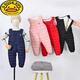 G.DUCKKIDS Little Yellow Duck Children's Down Cotton Overalls Infants and Toddlers Winter Thickened Cotton Pants for Boys and Girls with Open Files for Outerwear Red Bear Style 80 Recommended Height 70-80cm