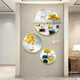 Decoración de pared de entrada simple moderna Pintura de comedor redondo Pintura colgante Luz de lujo dormitorio de lujo Decoración suave Cristal porcelana Mural TXMG3899 Diámetro 80 cm*1 Plata Aleación de aluminio cepillado de 40 mm