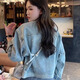
Girls, small heavy industry soup diamond denim jacket for women 2025 autumn new fashionable and versatile retro short European top blue M