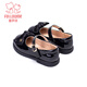 Fuluo Mi Girls кожаная обувь черная мягкая подошва принцесса обувь детская мода Shos