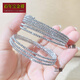 Centennial Baojinxiang pt950 platinum bracelet for women, elastic laser bouncy bead bracelet, flashing round bead platinum bracelet, gift bracelet, gold 7.3-7.5 grams, three-circle bracelet inner diameter 55mm