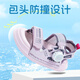 Babudou Children's Shoes Girls Summer Baotou Beach Shoes Soft Sole Children's Sandals 105552029 Light Pink Purple/Romantic Purple 25