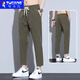 Woodpecker casual pants for men 2025 spring new trend versatile quick-drying straight pants for men loose elastic drooping trousers for men 718 black + 718 dark gray 2XL Recommended 150-165Jin [Jin equals 0.5 kg]
