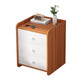 Oumao Bedside Table Light Luxury Simple Modern Bedside Storage Rack Italian Storage Cabinet Small Ins Style Bedroom Storage Cabinet Three Drawers Warm White (Upgraded Model)