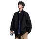 FOG SKY baseball jacket men's autumn and winter American fashion brand loose top casual trendy bomber jacket men JKCY-CYJK9299 black XL (recommended 120-145Jin Jin equals 0.5 kg)