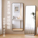 Chibalun full-body mirror home bedroom dressing mirror dormitory internet celebrity floor-standing mirror aluminum alloy mirror fitting mirror white 40*150 black