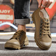 Tushilong 3522 genuine Martin shoes men's non-slip wear-resistant work shoes low top hiking shoes fashionable Liberation shoes casual construction site shoes khaki 41