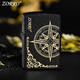 Zorro/Official genuine love compass carved kerosene lighter for men's windproof creative gift for boyfriend Compass Love compass-gift bag +133 gold oil 902 black sand