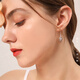 China Gold (CHINA GOLD) Qingcheng pure silver earrings for women, high-end silver earrings, earrings, birthday gifts for girlfriends and wives, wedding anniversary Qingcheng earrings-Topaz Jingsuda