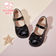 Fuluo Mi Girls кожаная обувь черная мягкая подошва принцесса обувь детская мода Shos