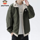 Paul Frank Jacket Men's Reversible Jacket Men's Autumn Casual Loose Windproof Top Trendy Men's Khaki XL