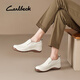 Carl Beck brand thick-soled women's leather shoes 2025 spring and autumn new women's shoes wedge shoes women's slip-on soft-soled loafers apricot and beige 37 235mm