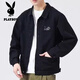 Playboy Jacket Men's Spring y Autumn 2025 NUEVA Camisa Lapa de la chaqueta de trabajo para hombres Autumn Men's Tope de vestidos de otoño a principios de otoño [Versión actualizada] K12806 Negro 3xl [sugerido 155-168Jin [Jin iguala 0.5 kg]]]