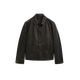 Massimo Dutti Discount Saison 2025 Veste en cuir rétro en cuir rétro de style de style argent masculin 0337576 Dark Brown M Size Small