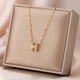 GIOIO Swarovski zirconium non-fading h letter necklace for women 18k gold light luxury niche 2025 new style same style