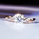 Zhongchi star cultured diamond ring for women 18K rose gold two-color IGI 1 carat artificial real diamond niche twisted arm diamond ring D VVS1/very slightly flawed Shanghai IGI certificate 3EX2