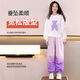 OVE女童运动套装秋冬加绒儿童2025新款春秋阔腿裤大童洋气时髦两件套 春秋不加绒4882白色+16207粉紫色 160 160cm