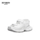 Deep Atem Tief Atem Frauenschuhe lässig Klettklettdicke alleinige Sandalen Frauen AX14110 Weiß 37