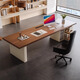 Hanjitangyu Italian style light luxury solid wood office computer desk bedroom desk designer creative business boss desk simple executive desk 160*80*73*3cm ash wood desk