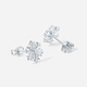 Saturday Fortune (ZLF) pt950 platinum earrings for women, classic shiny snowflake earrings for your girlfriend, one pair - 2.08g