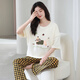 
Year of the Snake Year of the Nation Pajamas Women's Pure Cotton Summer Short Sleeve Trousers Red Loose Outdoor Outdoor Cotton Set YSH-687 L Code 100-120Jin [Jin equals 0.5 kg] Reservation shrinkage required