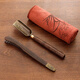 Tea set clip Kung Fu accessories solid wood tea clip three-piece set non-slip tweezers tea spoon tea cup tea leaves wooden alloy tea spoon (tea ceremony) + tea clip