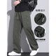 森马（Semir）美式潮牌工装裤子男宽松直筒伞兵裤2025春季新款运动休闲长裤 9856-军绿色 M 【商家】90~110斤