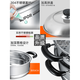 SUPOR steamer 304 stainless steel 34cm large capacity steamer with double bottom double layer steamer induction cooker gas universal steamer + dish clamp + steaming cloth 2 layers 32cm