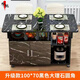 Qipa simple folding table dining table for home small apartment 4 people dining table removable rectangular multi-functional sideboard upgraded 100*70 black marble rounded corners