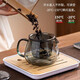 Penguin teapot heat-resistant glass teapot teacup tea water separation kettle filter kettle tea set Penguin teapot gray heat-resistant and explosion-proof 500ml