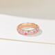 Medium red dopamine candy color irregular full circle pink diamond gradient small row diamond secondary ring for women 925 silver rose gold pink diamond gradient ring US size 5 Hong Kong size 10