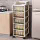 Meichao Storage Cabinet Drawer-type Office Desk Mobile Storage Rack Toy Snack Box Cosmetic Trolley Storage Rack Four-layer Armrest Style + Universal Wheel