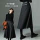 Late White Sheep Wool A-Line Skirt 2025 Winter Popular Style Western Fashion Temperament Versatile High Waist Slimming Wide Swing Umbrella Skirt Dark Gray M