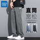真维斯（Jeanswest）莱赛尔天丝休闲裤男宽松直筒2025新款春秋季阔腿冰丝长裤子 1048蓝色 M 90-115斤