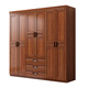Hexi walnut solid wood wardrobe home bedroom furniture storage modern Chinese large wardrobe combination wardrobe economical walnut six-door wardrobe