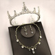 Shijun (shijun) cristal retro europeo y americano corona corona tiara novia atmosférica súper hada vestida de novia corona velo boda corona dorada caja de regalo rosa