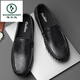 
Woodpecker men's shoes new breathable bean shoes men's genuine leather hollow casual leather shoes lazy shoes one foot kick hole shoes driving shoes black breathable (9901) 38 standard leather shoes size