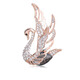 WOUG Fashion Swan Brooch Women's Versatile Suit Corsage Large Pin Crystal Accessories Korean Style B17L Blue