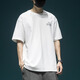 
Cotton high-end heavy short-sleeved T-shirt men's loose large-size half-sleeved T-shirt in summer new American fashion brand printed top HST1518 white short-sleeved M size