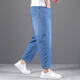 Tangzhi Summer mince jeans neuf points hommes lâche grande taille pantalon de coton droit plus gras pantalon décontracté pantalon calme 1390-1 bleu clair 30
