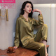 Pyjama modal pour les femmes au printemps et automne et à la glace d'été Senk-Sensing Internet célébrité Herringbone Simple Long Man à manches longues
