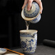 汝窑青花茶具套装2025新款家用泡茶器轻奢功夫茶杯盖碗礼盒装 9214羊脂玉江山素烧-----礼盒装