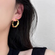 Li Shen’s withdrawal benefits ~ 18K gold twisted hoop irregular earrings and earrings for women 2024 color gold twist earrings 18K gold earrings